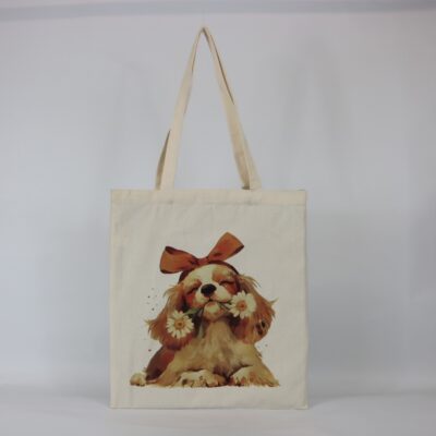 Tote Bag "Perrito con Margaritas"